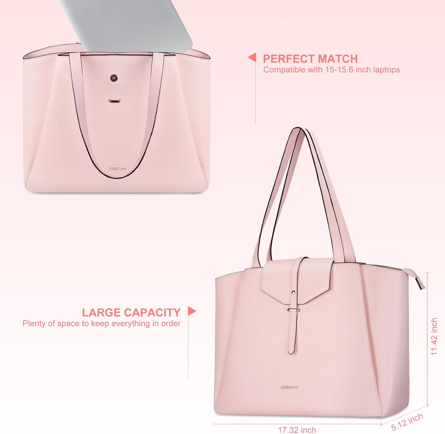 ノートパソコン トートバッグ PUレザー レディース ハンド - Women Bags Pk のレビューと価格