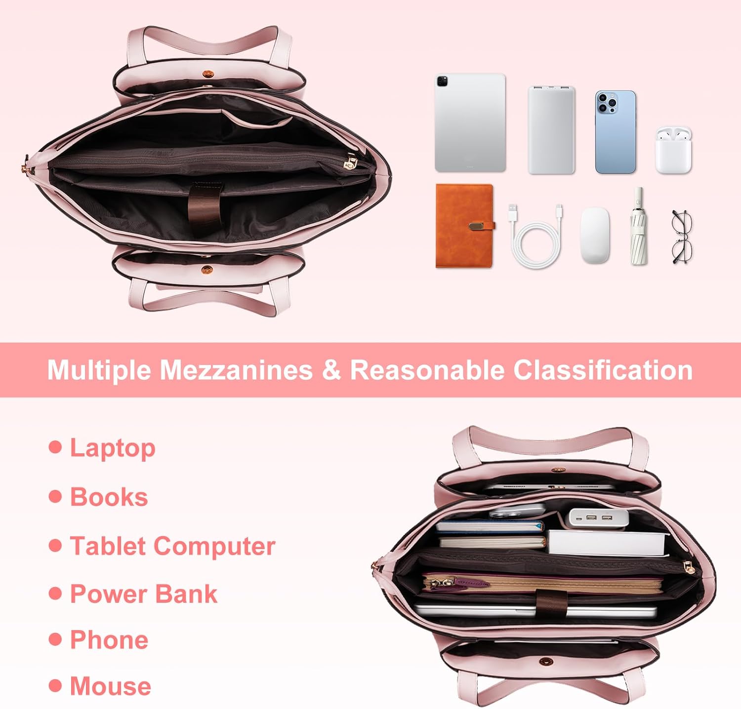 ノートパソコン トートバッグ PUレザー レディース ハンド - Women Bags Pk のレビューと価格