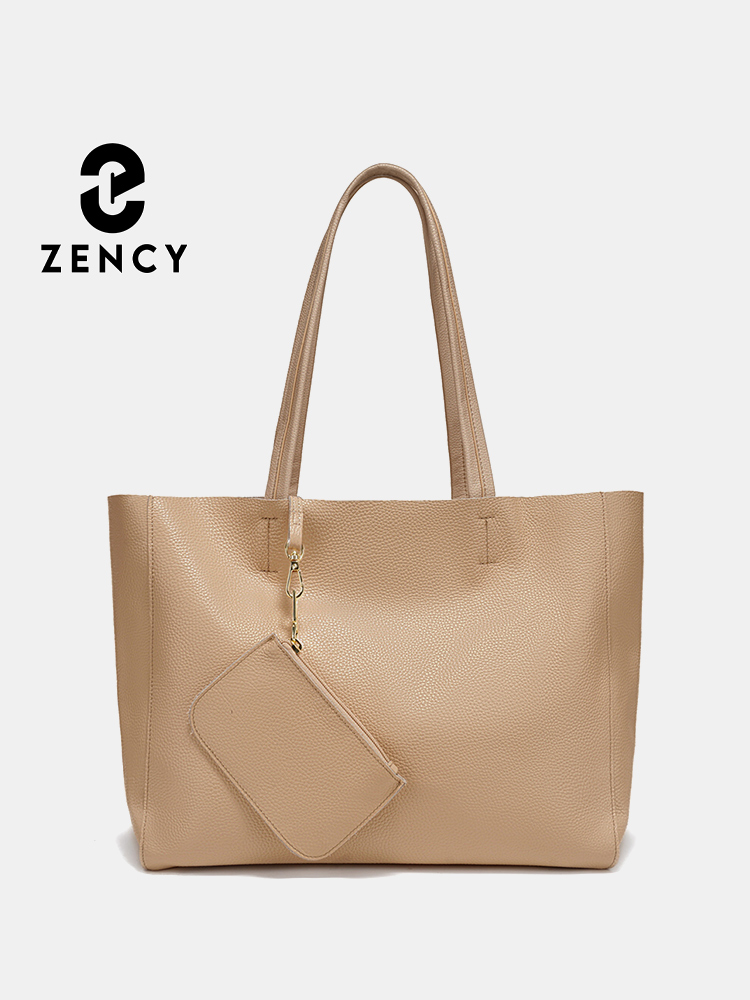 Zency 本革ラージトートバッグシンプルファッションカーキ - Women'S Bags For Work のレビューと価格
