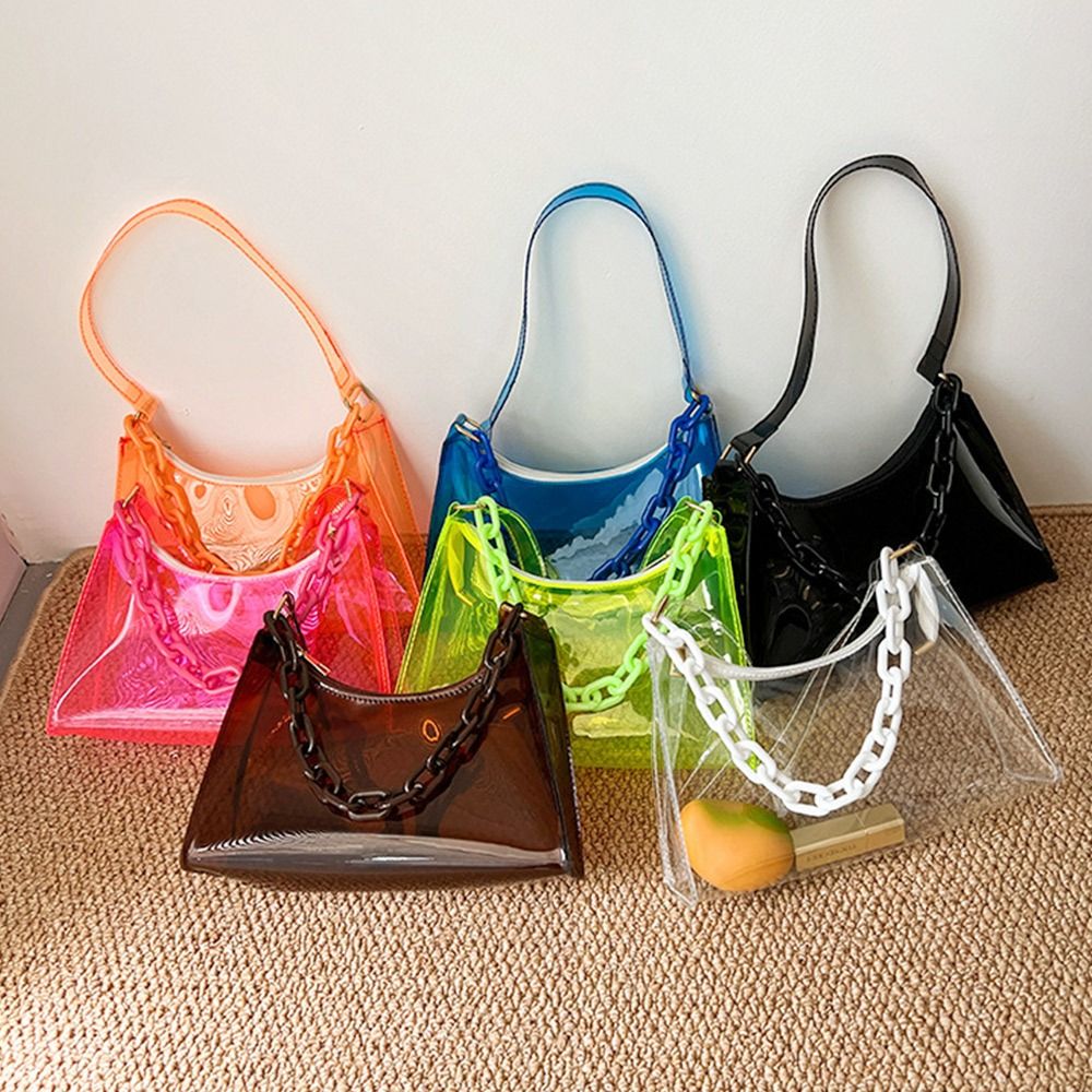 女性のための透明なPVCバッグ,腕の下のバッグ,カジュアルな - Jelly Bag Clear Pvc のレビューと価格