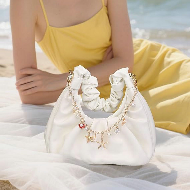 バッグチャームハンドバッグ用ゴールデンキーホルダー財布シェル - Women Bags Golden のレビューと価格