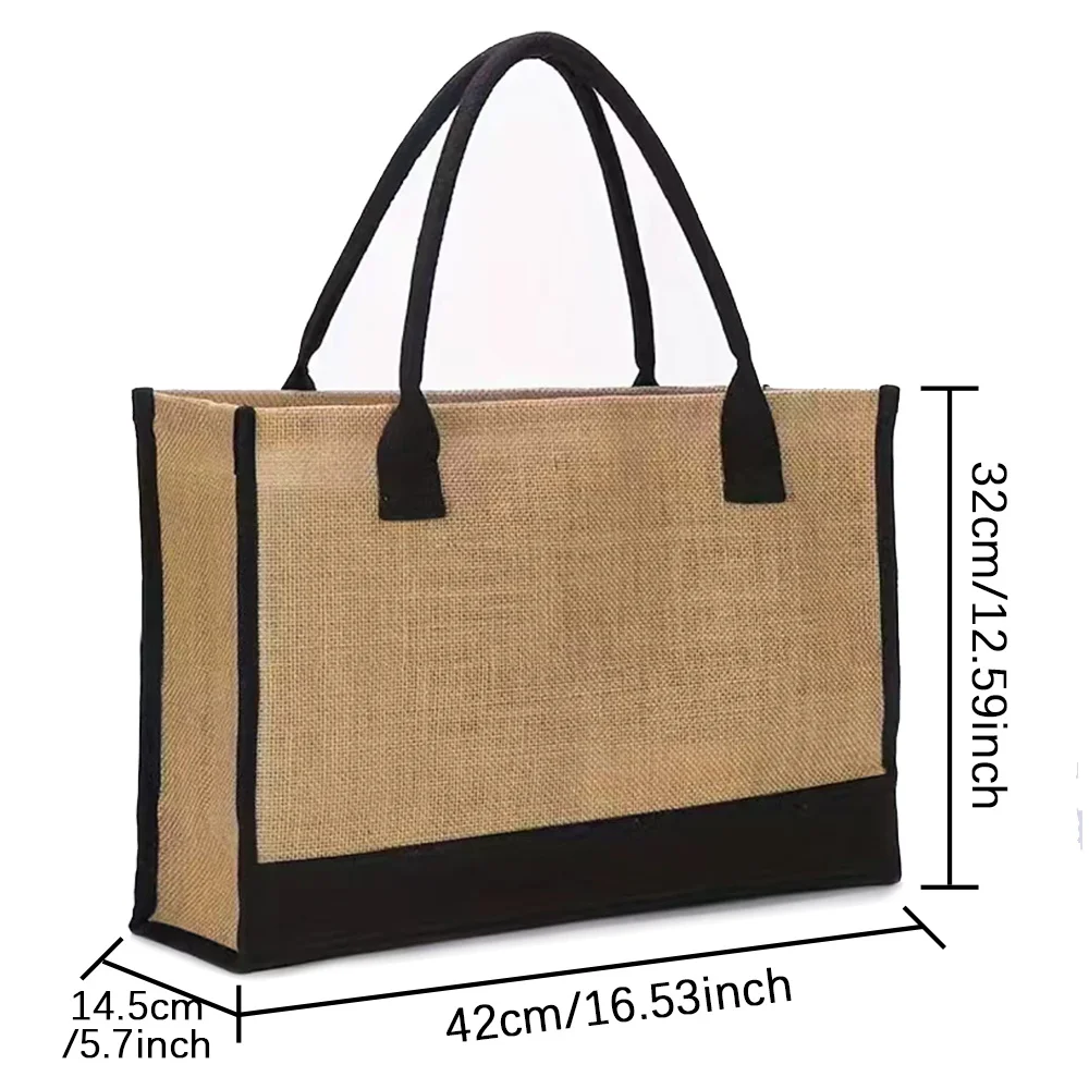ヴィンテージジュートショッピングバッグ,リネントートバッグ, - Women Bags Jute のレビューと価格