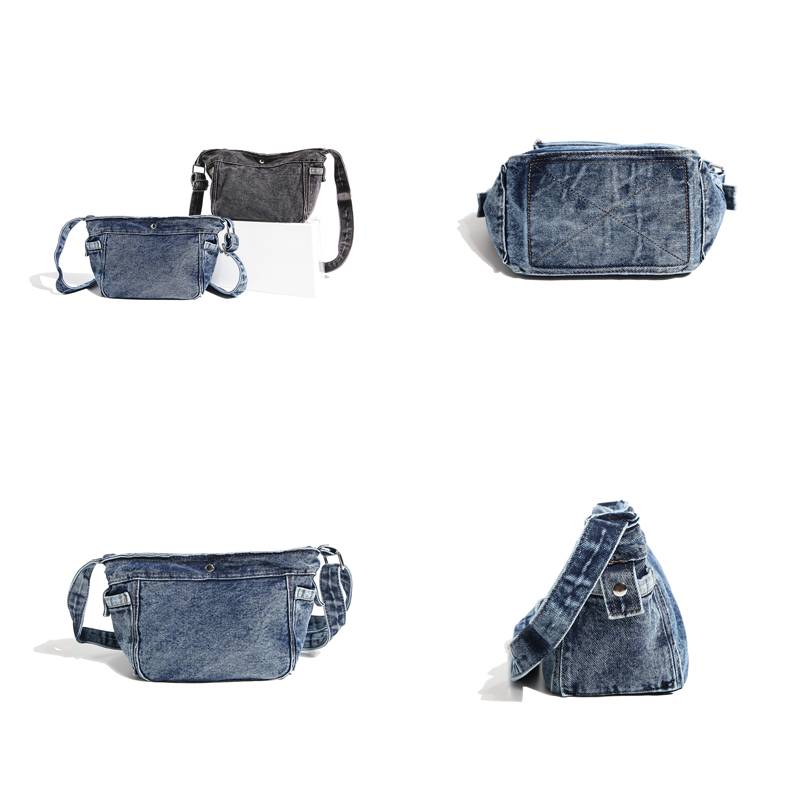 アメリカンストリートウェアデニムホーボーバッグウォッシュドブ - Women Bags Jeans のレビューと価格