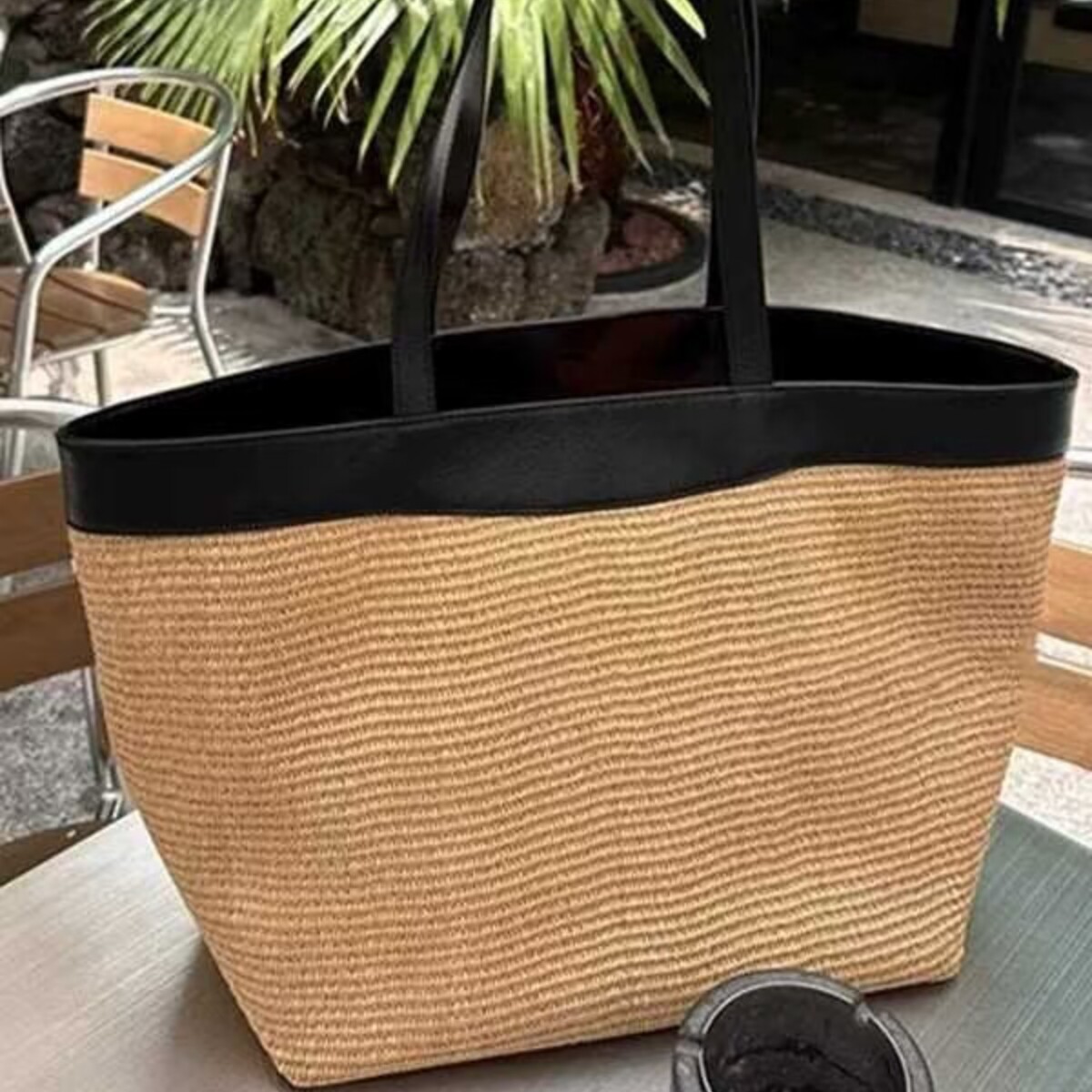 パッチワーク織りトートショルダーバッグボヘミアンかぎ針編みス - Crochet Market Bag のレビューと価格