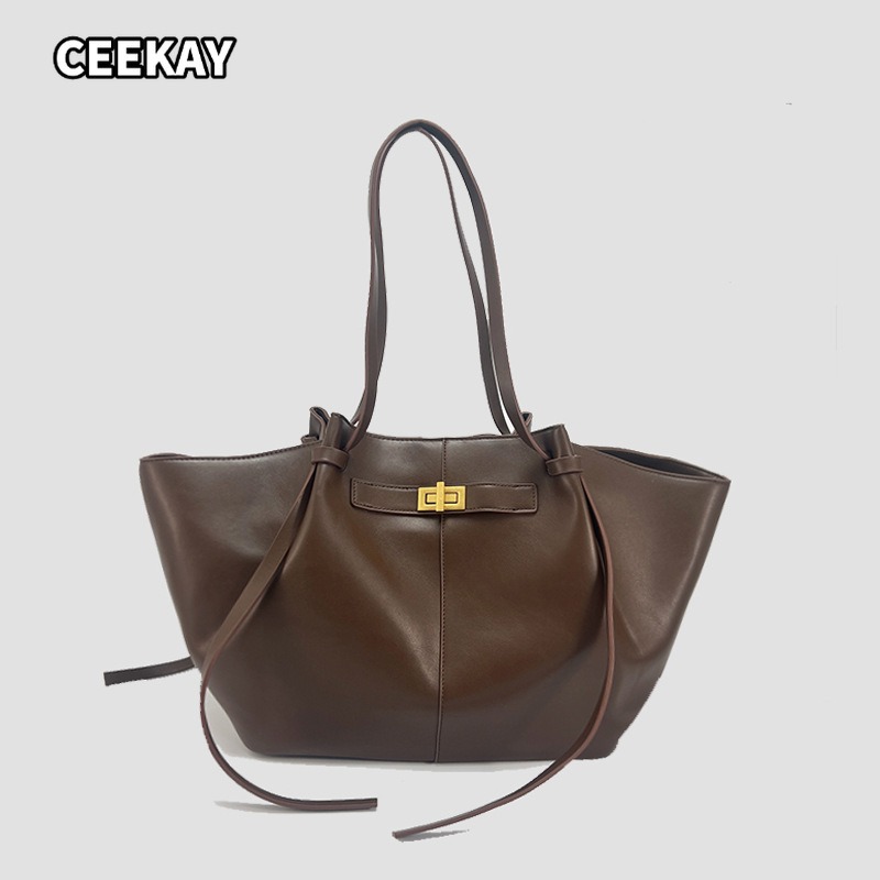 ファッション大容量台形女性ショルダーバッグデザイナーメタルロ - Women'S Tote Bags Designer のレビューと価格