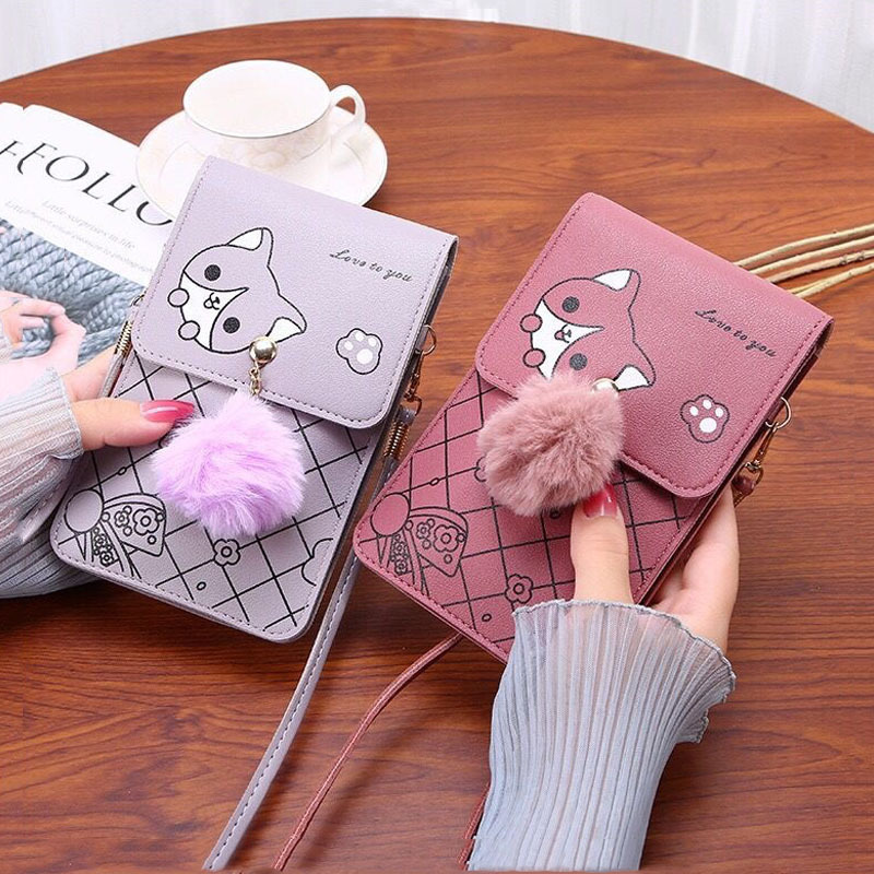 かわいい漫画柄のタッチスクリーン対応スマホバッグ 女性用 - - Women Bags Mini のレビューと価格