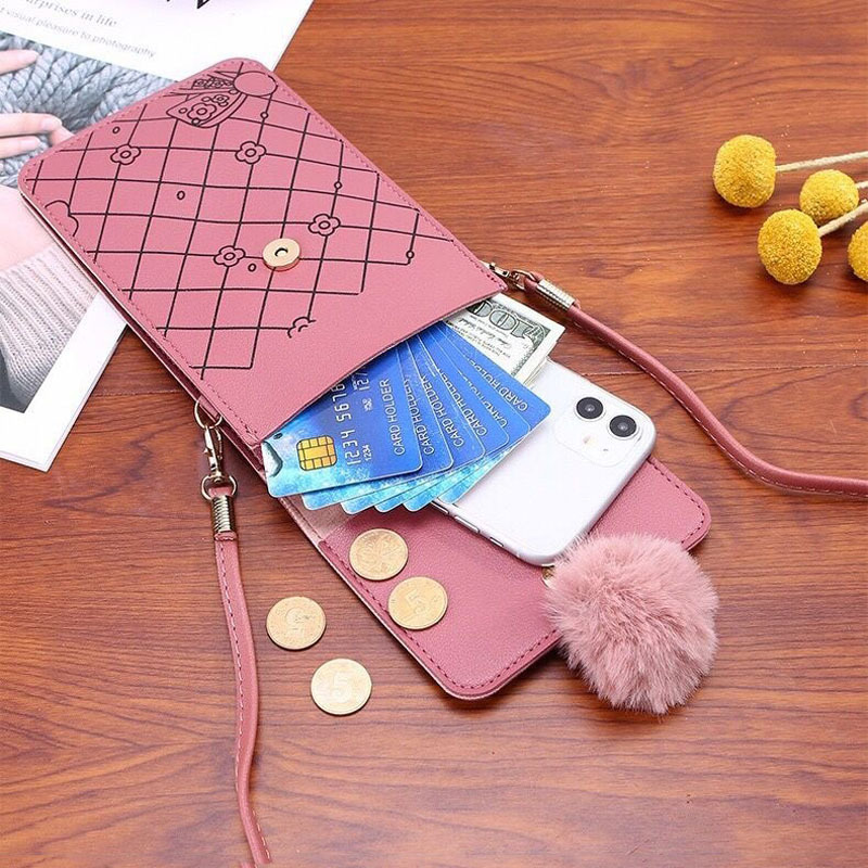 かわいい漫画柄のタッチスクリーン対応スマホバッグ 女性用 - - Women Bags Mini のレビューと価格