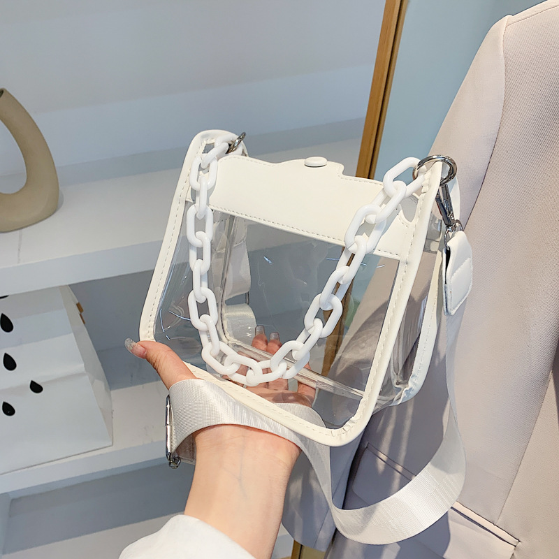 女性のためのファッショナブルなゼリーバッグ,クリアで無地,カ - Jelly Bag Clear Pvc のレビューと価格