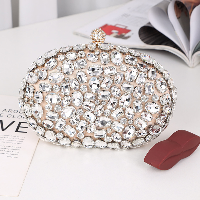 女性のための豪華なシルバーとダイヤモンドのイブニングバッグ, - Women Bags Golden のレビューと価格
