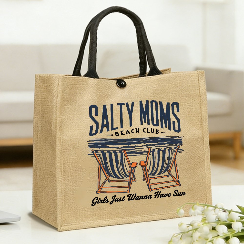 女性用ジュートトートバッグ1個、母の日用ハンドバッグ、スタイ - Women Bags Jute のレビューと価格