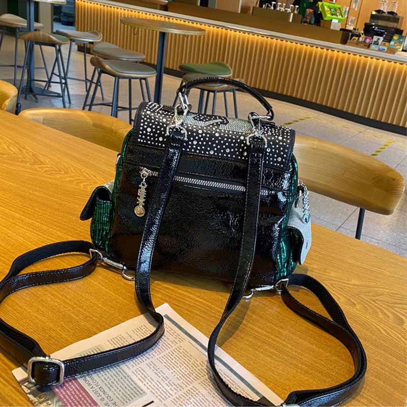 女性用バックパック,大容量ショルダーバッグ,合成皮革,ダイヤ - Women Bags Luxury Brands のレビューと価格