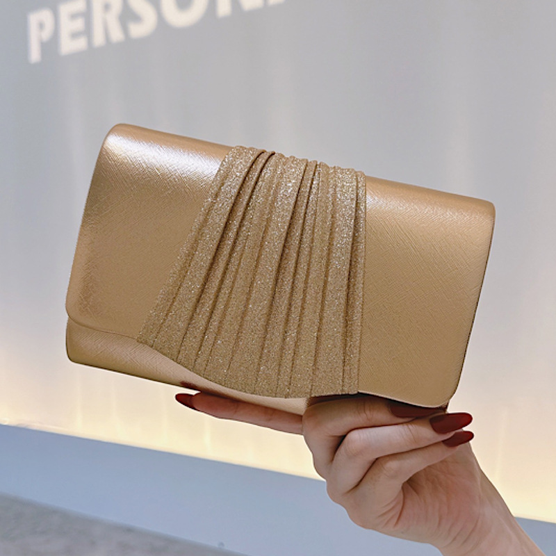 女性用ゴールデンスモールイブニングクラッチバッグ、トレンディ - Women Bags Golden のレビューと価格