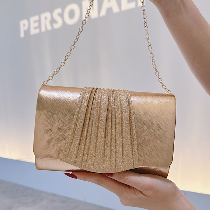 女性用ゴールデンスモールイブニングクラッチバッグ、トレンディ - Women Bags Golden のレビューと価格