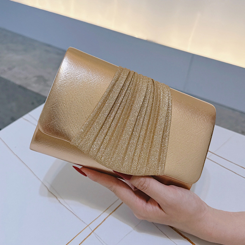 女性用ゴールデンスモールイブニングクラッチバッグ、トレンディ - Women Bags Golden のレビューと価格