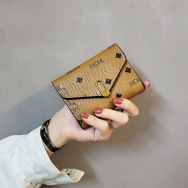 高級ヴィンテージ封筒型ショートウォレット女性用ハイエンドメタ - Women Bags Price のレビューと価格