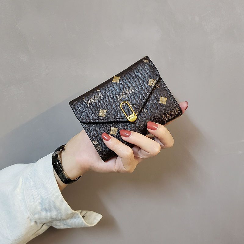 高級ヴィンテージ封筒型ショートウォレット女性用ハイエンドメタ - Women Bags Price のレビューと価格