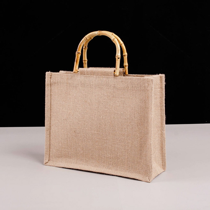 ジュートスタイルのショッピングバッグ,竹のバックルが付いたハ - Women Bags Jute のレビューと価格