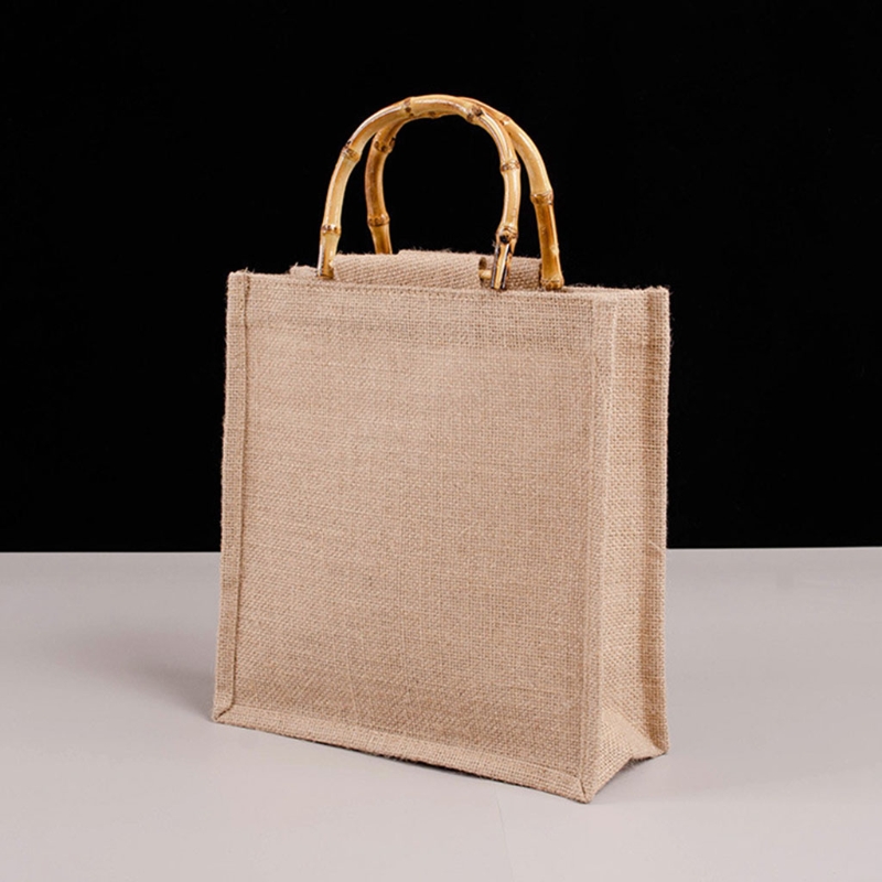 ジュートスタイルのショッピングバッグ,竹のバックルが付いたハ - Women Bags Jute のレビューと価格