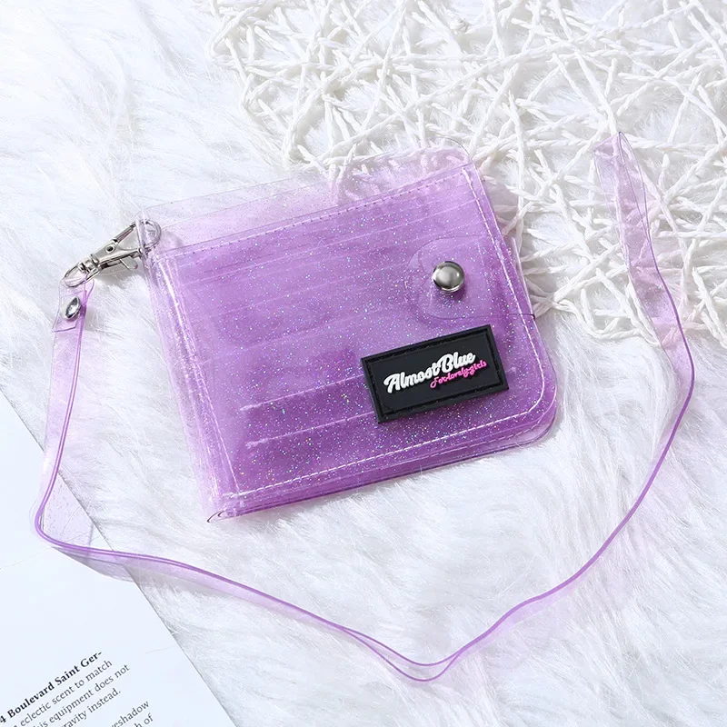 透明な女性の財布 PVC レーザークリアゼリーバッグミニマネ - Jelly Bag Clear Pvc のレビューと価格