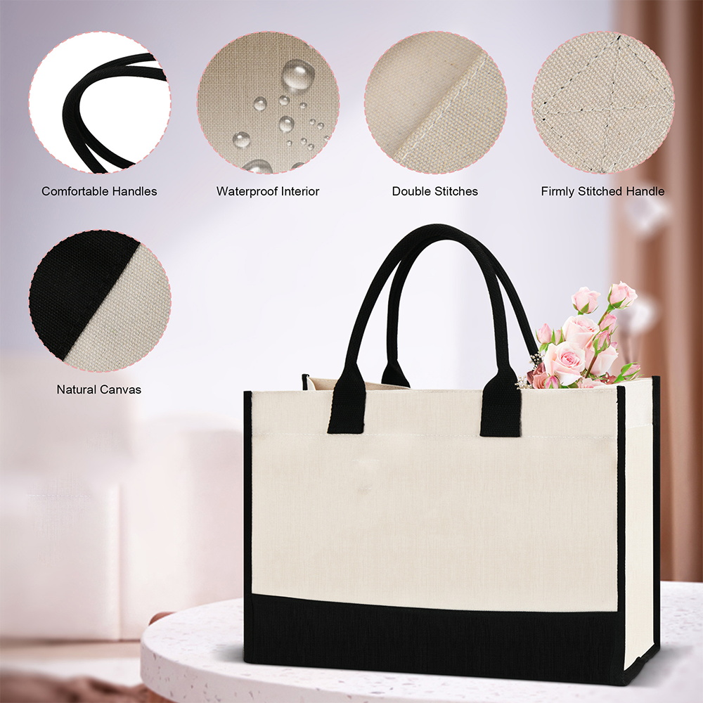 女性用トートバッグ 再利用可能なショッパーバッグ ジュートバ - Women Bags Jute のレビューと価格